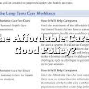 Was the Affordable Care Act a Good Policy?